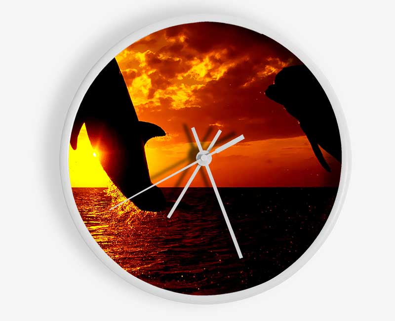 Dolphins Sunglow Clock - Wallart-Direct UK