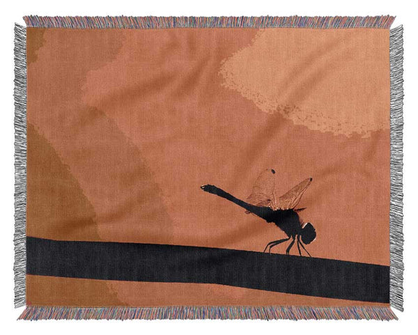 Dragonfly On A Stick Woven Blanket