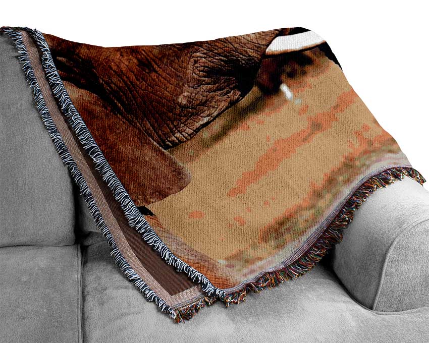 Elephant Chat Woven Blanket