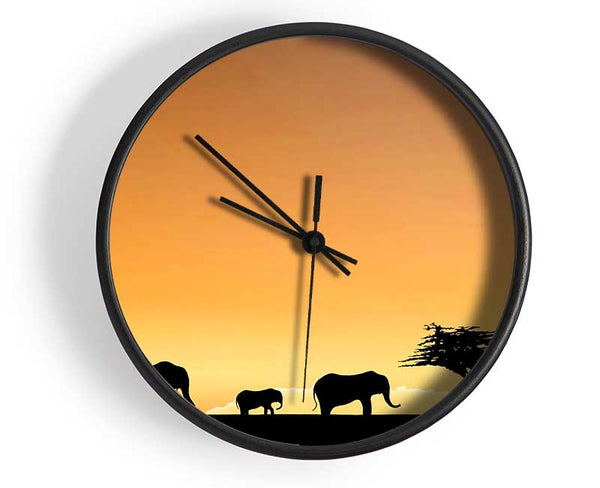 Elephant Paradise Clock - Wallart-Direct UK