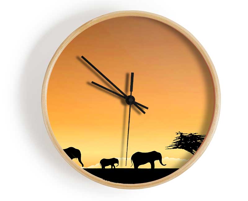 Elephant Paradise Clock - Wallart-Direct UK