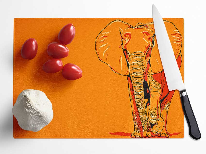 Elephant March Glass Chopping Board