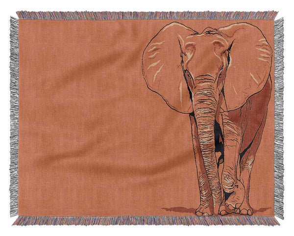 Elephant March Woven Blanket