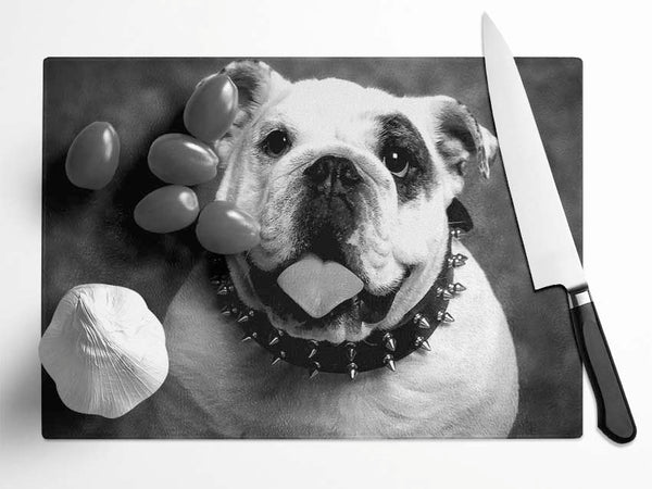 English Bulldog Glass Chopping Board