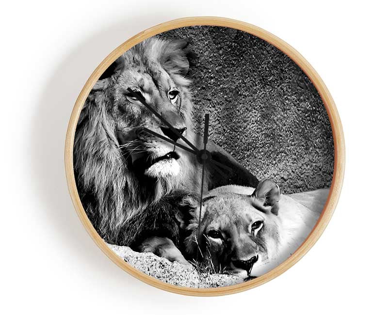 Lion Family Bond Clock - Wallart-Direct UK