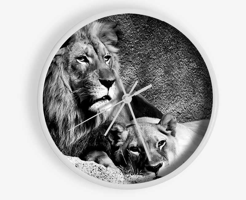 Lion Family Bond Clock - Wallart-Direct UK