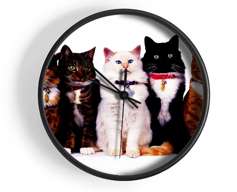 Family Of Cats Clock - Wallart-Direct UK