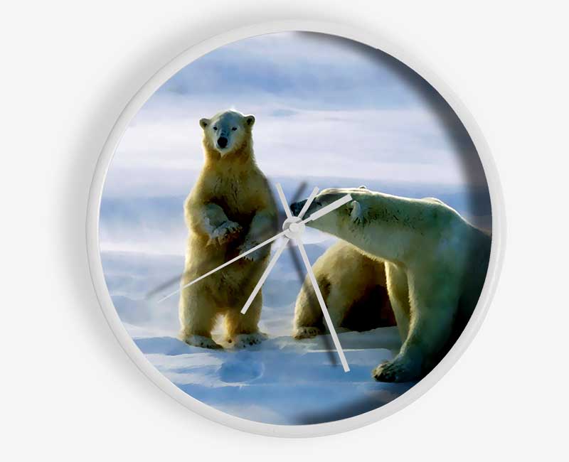 Family Of Polar Bears Clock - Wallart-Direct UK