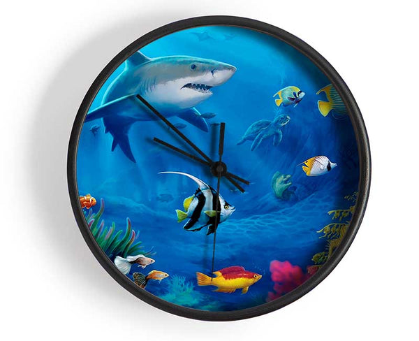 Fish Swirl Ocean Clock - Wallart-Direct UK