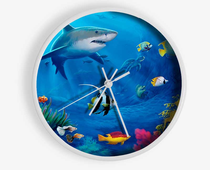 Fish Swirl Ocean Clock - Wallart-Direct UK