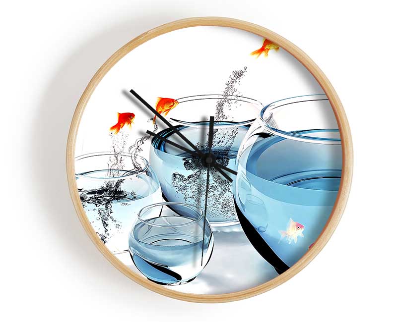 Fishes And Aquariums Clock - Wallart-Direct UK