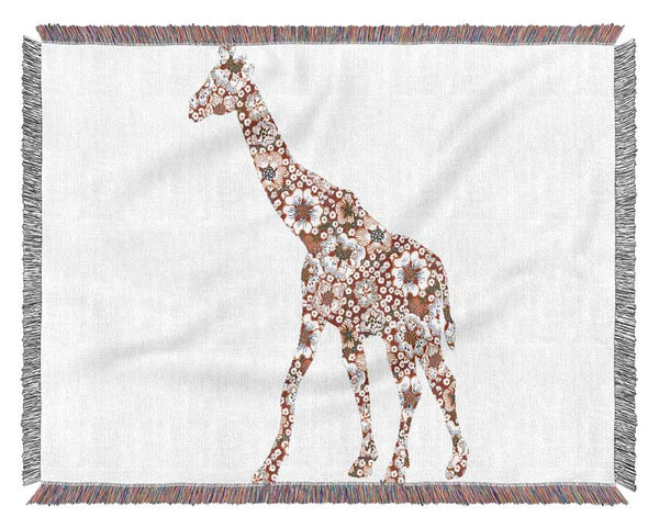 Flower Giraffe Woven Blanket