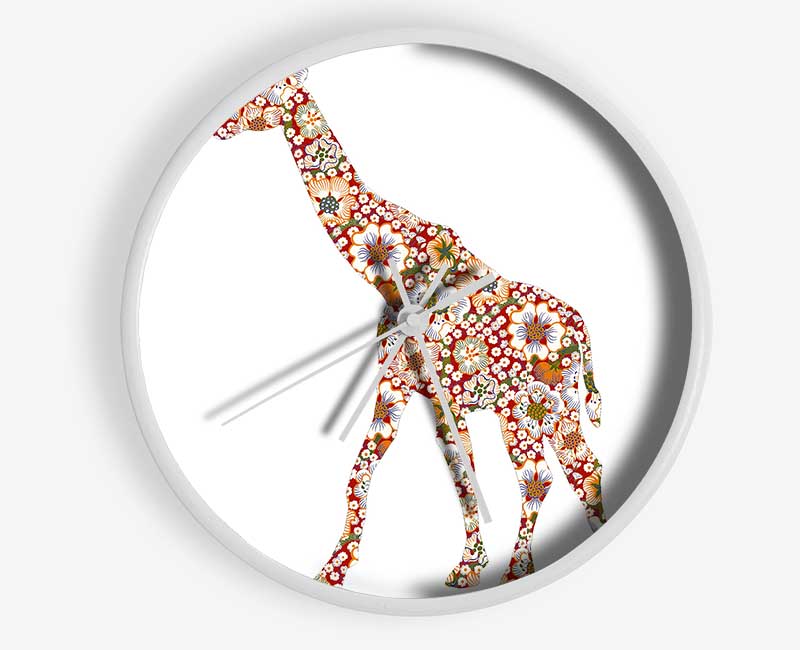 Flower Giraffe Clock - Wallart-Direct UK