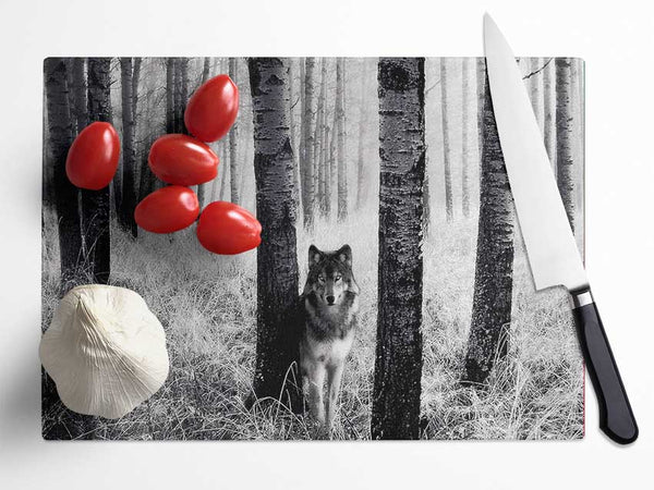 Forest Wolf Glass Chopping Board