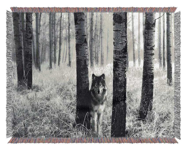 Forest Wolf Woven Blanket