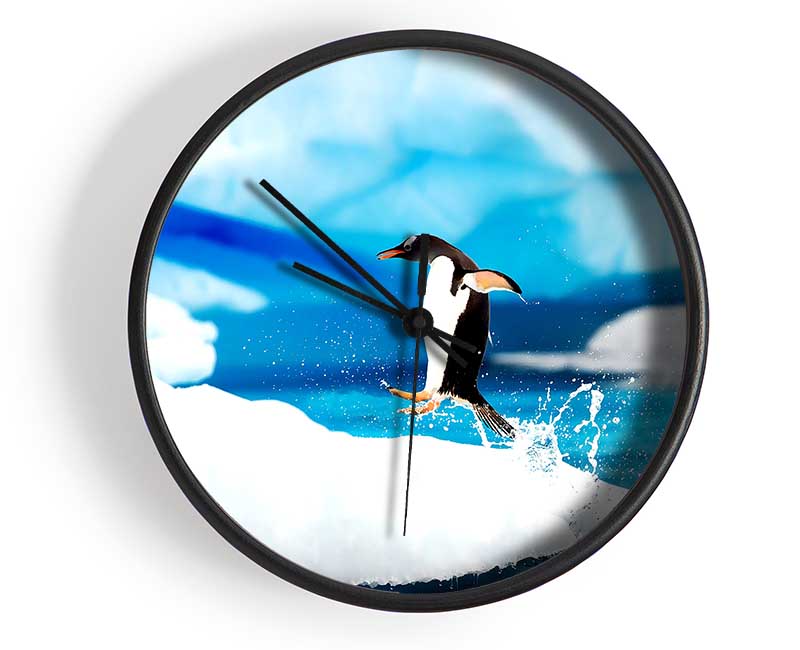 Gentoo Penguins Antarctica Clock - Wallart-Direct UK