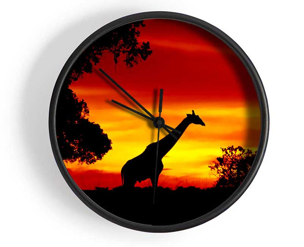 Giraffe At Dawn Clock - Wallart-Direct UK