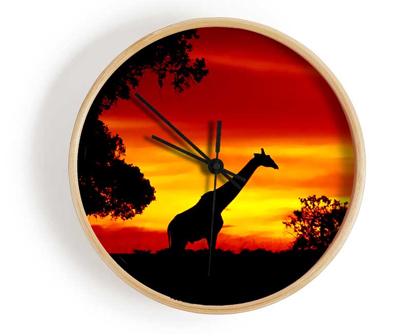 Giraffe At Dawn Clock - Wallart-Direct UK