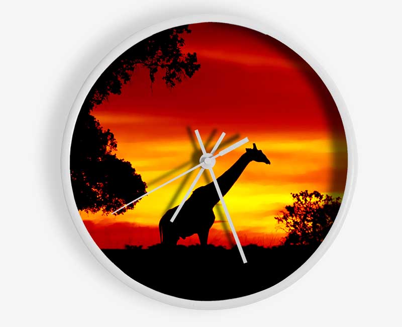 Giraffe At Dawn Clock - Wallart-Direct UK