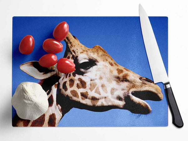 Giraffe Head Glass Chopping Board