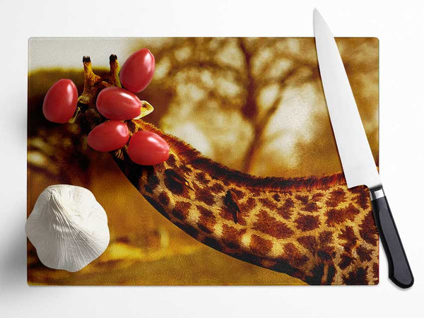 Giraffe Neck For Birds Glass Chopping Board