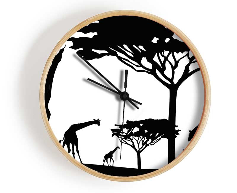 Giraffe Silhouette Clock - Wallart-Direct UK