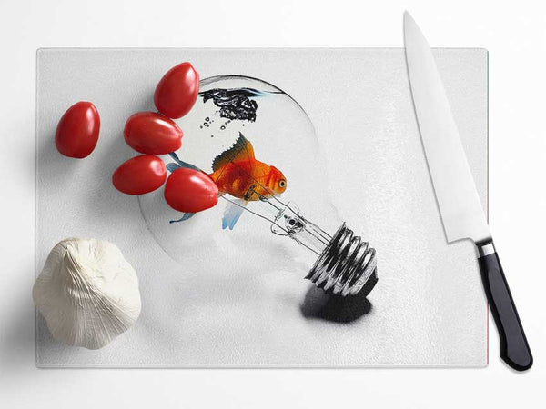 Goldfish Light Bulb Glass Chopping Board