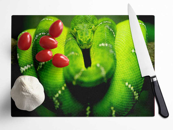 Green Snake Glass Chopping Board