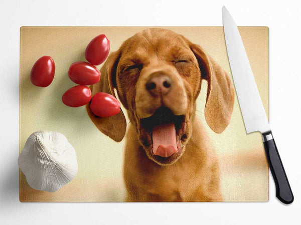 Funny Dog Glass Chopping Board