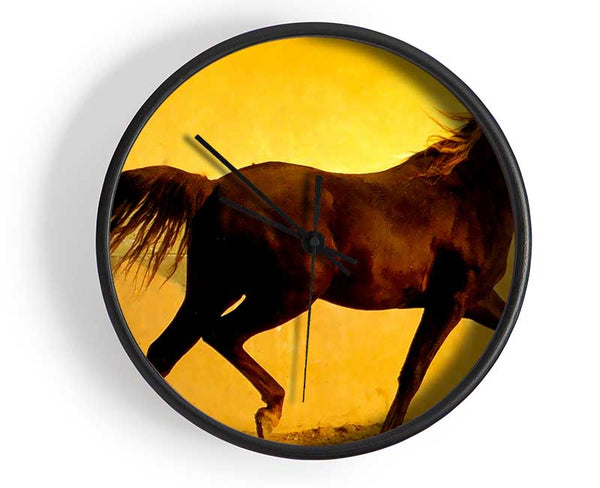 Horse In Golden Sunlight Clock - Wallart-Direct UK