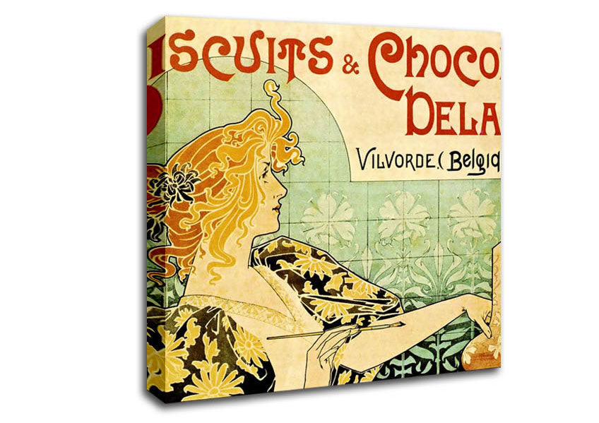 Picture of Biscuits And Chocolat Delacre Square Canvas Wall Art