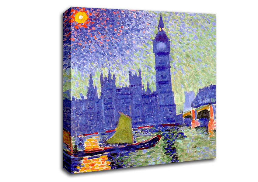 Picture of Claude Monet Thames Square Canvas Wall Art