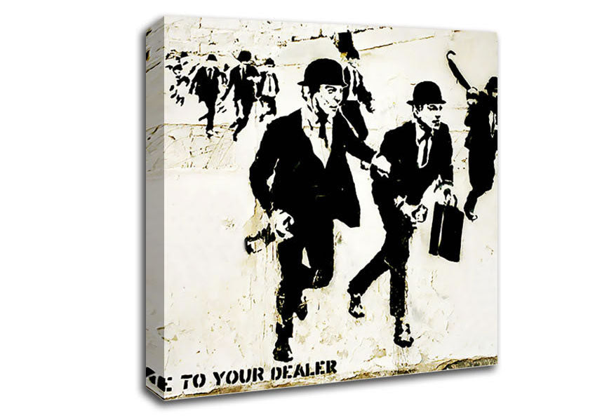 Picture of Bankers On The Run Square Canvas Wall Art