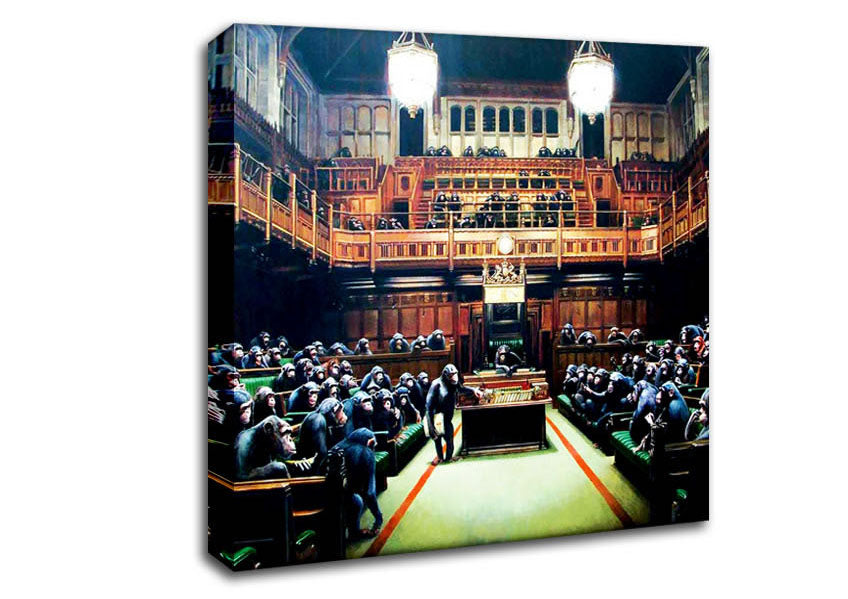 Picture of Monkey Parliament Square Canvas Wall Art