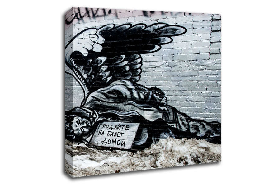 Picture of Russian Banksy Square Canvas Wall Art