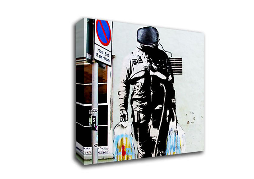 Picture of Shopping Bag Soldier Square Canvas Wall Art