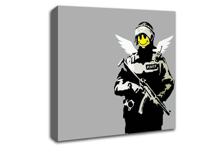 Picture of Smiley Face Angel Square Canvas Wall Art