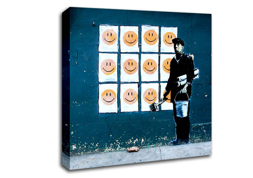 Picture of Smiley Face Posters Square Canvas Wall Art