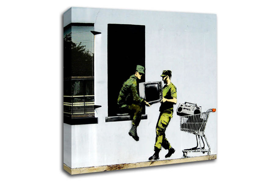 Picture of Soldier Heist Square Canvas Wall Art