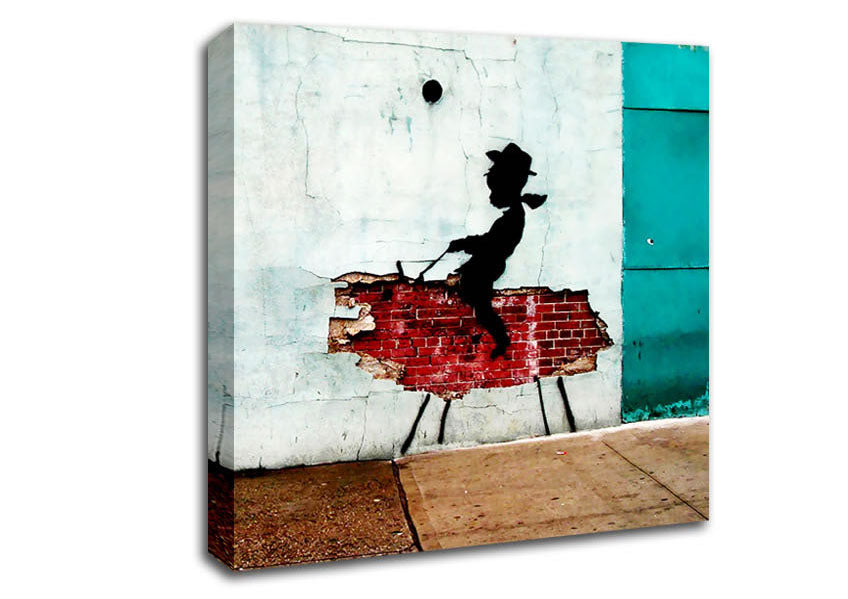 Picture of Texas Cowboy Square Canvas Wall Art