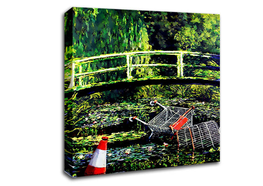 Picture of Water Lillies Trash Square Canvas Wall Art