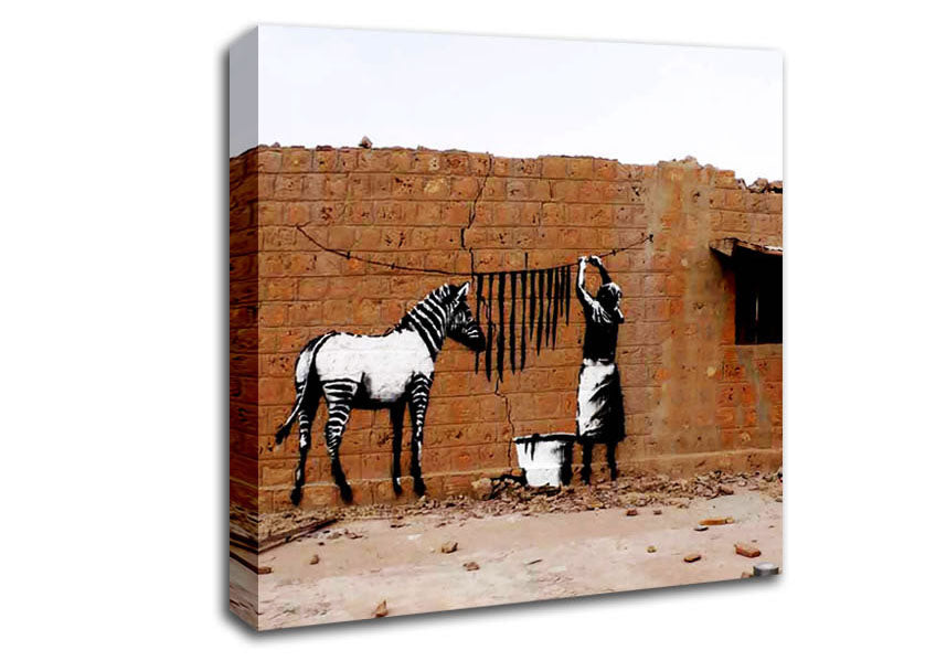 Picture of Zebra Stripes Washing Square Canvas Wall Art