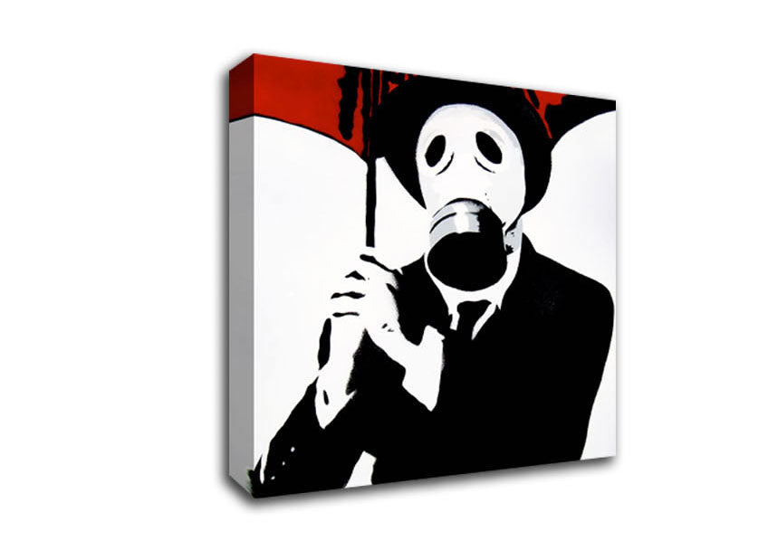 Picture of Bankers Gas Mask Close-Up Square Canvas Wall Art