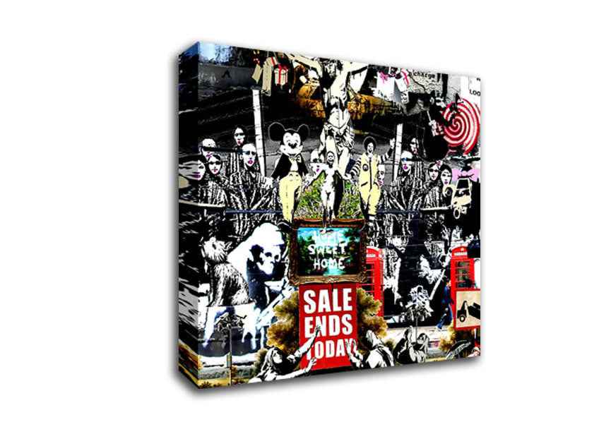 Picture of Banksy Collage 3 Square Canvas Wall Art