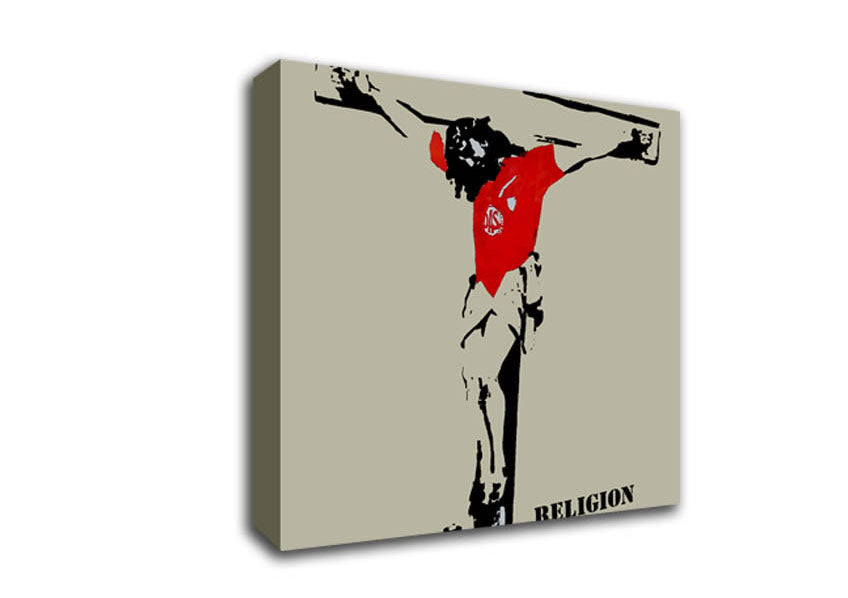 Picture of Football Religion Square Canvas Wall Art