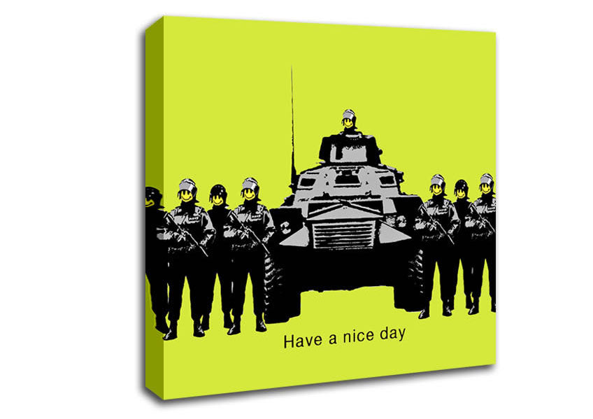 Picture of Have A Nice Day Lime Square Canvas Wall Art