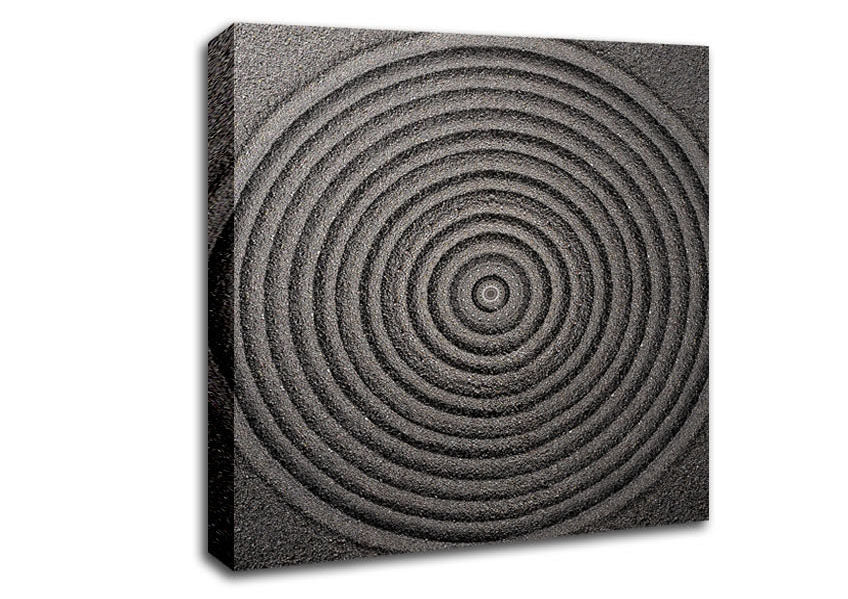 Picture of Perfect Circular Sand Formation zen Square Canvas Wall Art