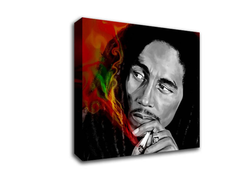 Picture of Bob Marley Smoke Square Canvas Wall Art