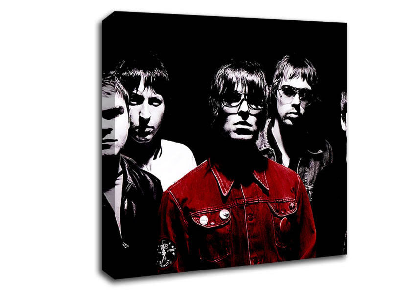 Picture of Oasis Liam Red Coat B n W Square Canvas Wall Art