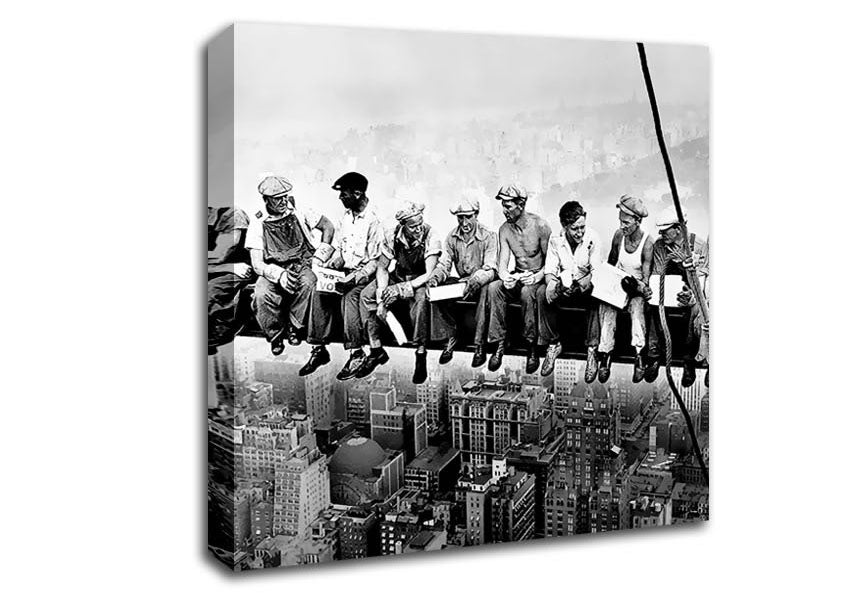 Picture of Lunch A Top Of A Skyscraper Square Canvas Wall Art